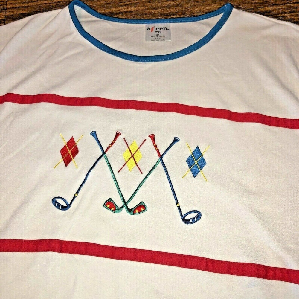 NWOT VTG 3X AILEEN TOO Short Sleeve Golf Top